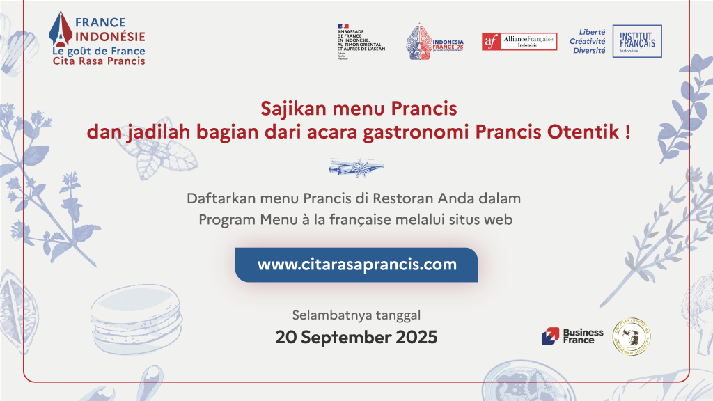 Appel à candidatures pour la semaine de la gastronomie « Le Goût de France – Cita Rasa Prancis » 2025
