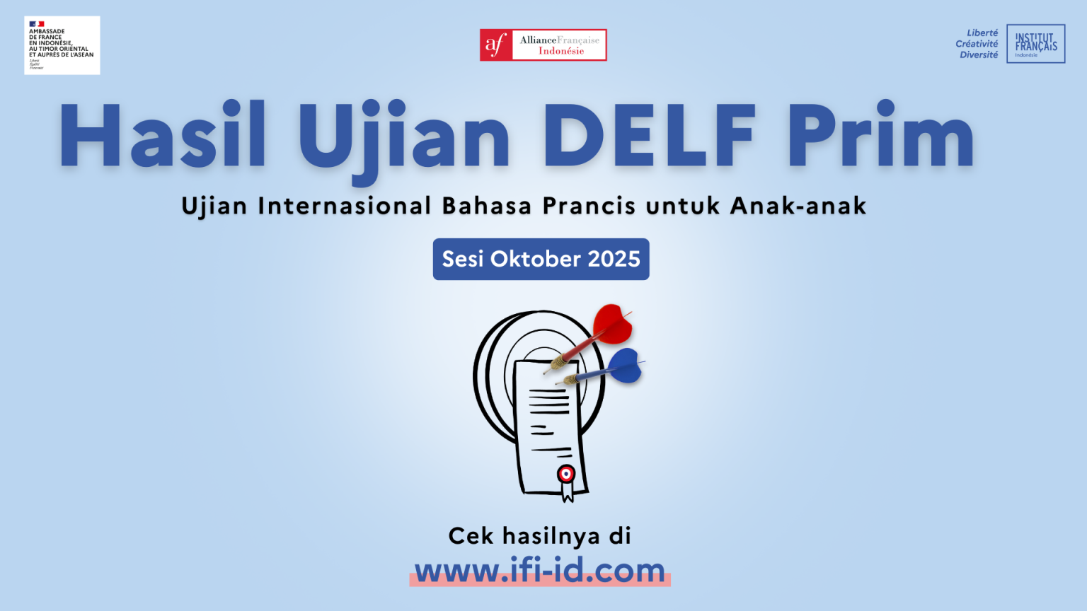 Hasil Ujian DELF Prim Sesi Oktober 2025